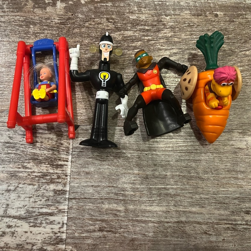 Kids Toy Action Figure Set with Red, Black, and Orange Colors